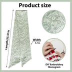 Christmas Wreath Sash for Front Door, Green Floral Leaves Burlap Sash 3D Relief Texture Wreath Accessories for Home Wedding Birthday Decorations