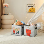 Idea Nuova Storage Cubes for Kids,2 Pack Collapsible Fabric Bins with Handles, Organizer Boxes for Bedroom, Playroom & Nursery,Peanuts