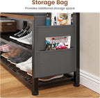 Entryway Hall Tree with Bench, Shoe Storage, Soft Cushion, 3 Fabric Drawers and Storage Bag, 7-in-1 Coat Rack for Hallway, Rustic Brown