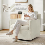 KISLOT Swivel Accent Chair with Ottoman, Rocking Recliner 360 Degree Swivel Armchair Machine-Washable Cover for Nursery Living Room Bedroom