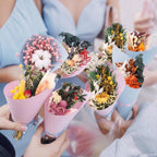 8 Pack Dried Flower Mini Bouquets Arrangement Bridesmaid Gift Natural Flower with Tags for DIY, Wedding, Birthday Decor Party Favors