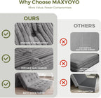 MAXYOYO Folding Sofa Couch Bed, 6 Inch Tri-Fold Floor Sofa Bed, Folding Mattress with Handles, Soft Faux Fur Folding Bed with Supportive Foam Filling, Portable Couch for Living Room, Twin, Grey