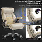 DYHOME 700LBS Heavy Duty Office Chair with 4D Armrest, Comfy Big and Tall Executive Office Desk Chair, Ergonomic Computer Chair with Pocket Spring Cushion & Lumbar Support, Dual Rubber Wheel (Beige)