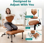 NYPOT Criss Cross Chair with Rotating FootRest for Kneeling Seating, Flexible Desk Chair with Wheels for ADHD to Sit Cross Legged - Multi-Position Adjustable Seat with Back Support 360° Swivel