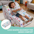 Graffiti Kids Couch Sofa，DIY Colorful Artistic Design, Ultra-Soft Comfort for Toddler Chair, Cute Graffiti Pattern Sofa for Girls and Boys, Comfy Toddlers Chairs for Bedrooms Living Rooms