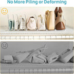 Vtopmart Free-Adjustable Purse Organizer for Closet with 2 Base, Clear Handbags Storage Organizer, Fits Different Bag Sizes & Closet Shelf, Expandable Plastic Shelf Dividers for Handbags, Wallets