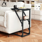 C-Shaped End Table, Small Couch Side Table, Sofa TV Tray Table for Living Room, Bedroom, Bedside ET-D-BK1