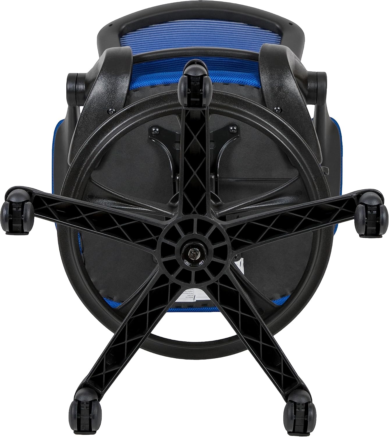 Flash Furniture Kale Mid-Back Blue Mesh Ergonomic Drafting Chair | Adjustable Foot Ring, Flip-Up Arms