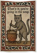 FoxUncle Weird Medieval Cat Woven Tapestry Vintage Medieval Cat Aesthetic Wall Art Funny Quirky Animal Wall Decor 40 x 60 inches Home Decor for Living Room Hallway Bedroom