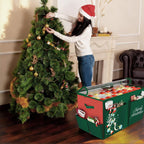 homyfort Christmas Ornament Storage Box, Large Compartment Ornament Organizer Boxes Containers with Dividers for 128 Xmas Holiday Christmas Tree Ornament Storage