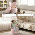 Toddler Chair Comfy Kids Chair with Storage, Cute Butterfly Chair for Girls, Plush Kids Reading Chair, 2 in 1 Pink Storage Ottoman Chair, Desk Chairs for Kids Furniture Decor Gifts, Pink