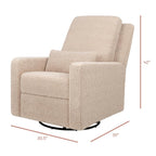 Babyletto Sigi Manual Recliner and Swivel Glider in Chai Shearling, Greenguard Gold and CertiPUR-US Certified