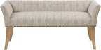 Madison Park Accent Bench for Living Room, Upholstered with Nailhead Trim, & Padded Seat Entryway Bench Small, End of Bed Bench with Back, 49.5" W x 19.25" D x 23" H, Taupe Multi