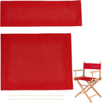 AHANDMAKER 1 Set Chair Replacement Canvas, Red Casual Directors Chair Cover Kit Replacement Canvas Seat and Back with Wood Stick Easy to Clean for Director Makeup Chair, 18.7x14.96/20.47x6.5 inch