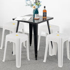 6-Pack White Stack Stools, Stacking Set-Stackable Nesting Stools/Chairs for Home, Office, Classrooms