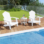 ORALNER Outdoor Adirondack Chair with Cup Holder, Plastic Resin Outdoor Deck Chair, 380 LBS Capacity, for Patio, Backyard, Porch, Balcony, Poolside, Garden, Lawn, Firepit (4, White)