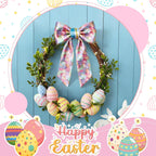 2Pcs Boxwood Wreath Sash Collection for Front Door: Perfect Spring, Easter, Valentines Decor with Elements Detailing, Water Proof, No Fading, No Fear of Sun, Rain, Wind, Specially Designed for Outdoor