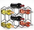 Sorbus 14 Bottle Wine Rack – Stackable Metal Wine Storage Organizer with Honeycomb Design – Cabinet, Pantry, or Bar Wine Bottle Holder – Modern Black Wine Racks Countertop - No Assembly Required