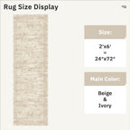 Soalmost Runner Rug 2'x6' Washable Non-Slip Runner Rugs for Kitchen Bathroom Laundry Room Beige Vintage Floor Carpet Runners for Hallway Entryway