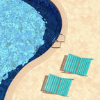 GREENVINES Folding-Xavier-Chairs Set of 2 | Wave | Portable Adirondack-Chair | HDPE Plastic | All Weather Fire-Pit Chair | Aqua | for Beach Outdoor Deck Poolside Garden Patio Porch Fishing