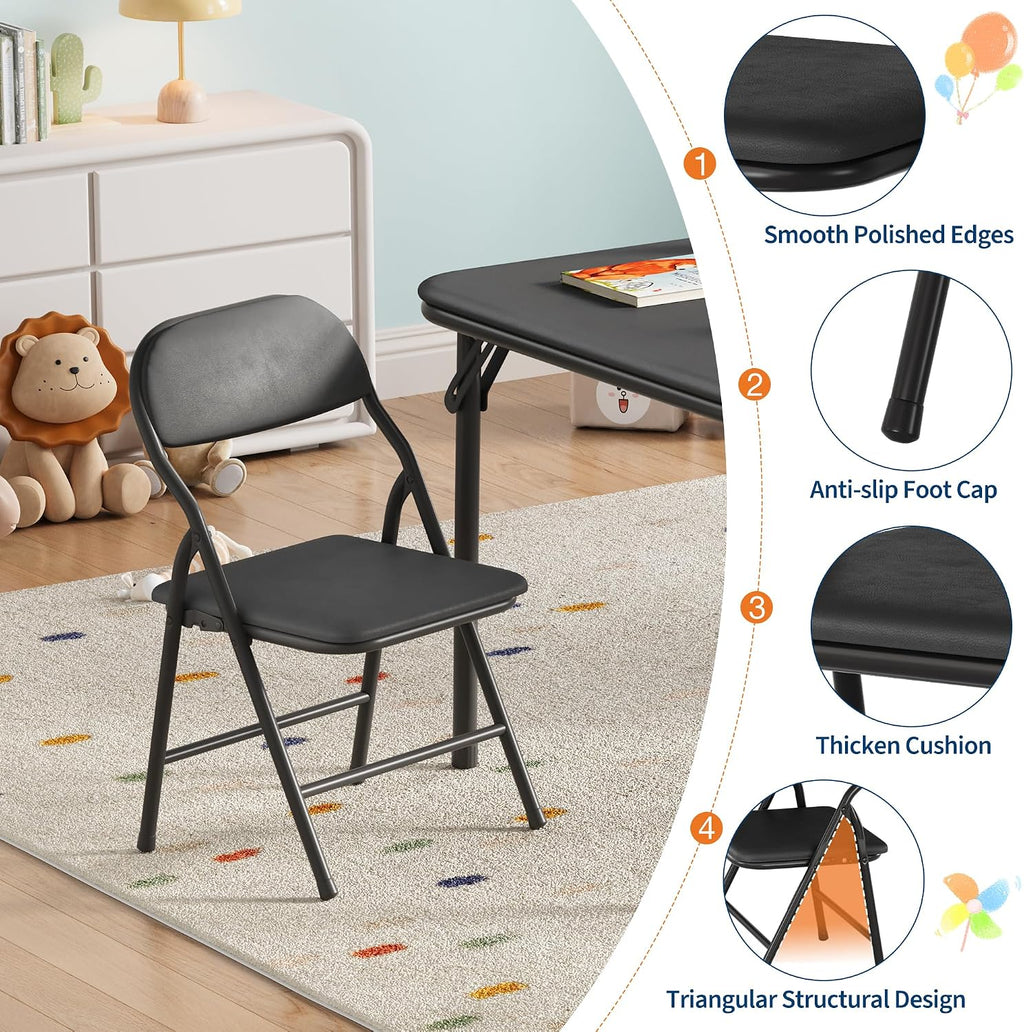 GAOMON 7 Piece Set Folding Table and Chairs Set, Boys and Girls Activity Table and Chairs Set for Dining Room,Daycare,Classrooms