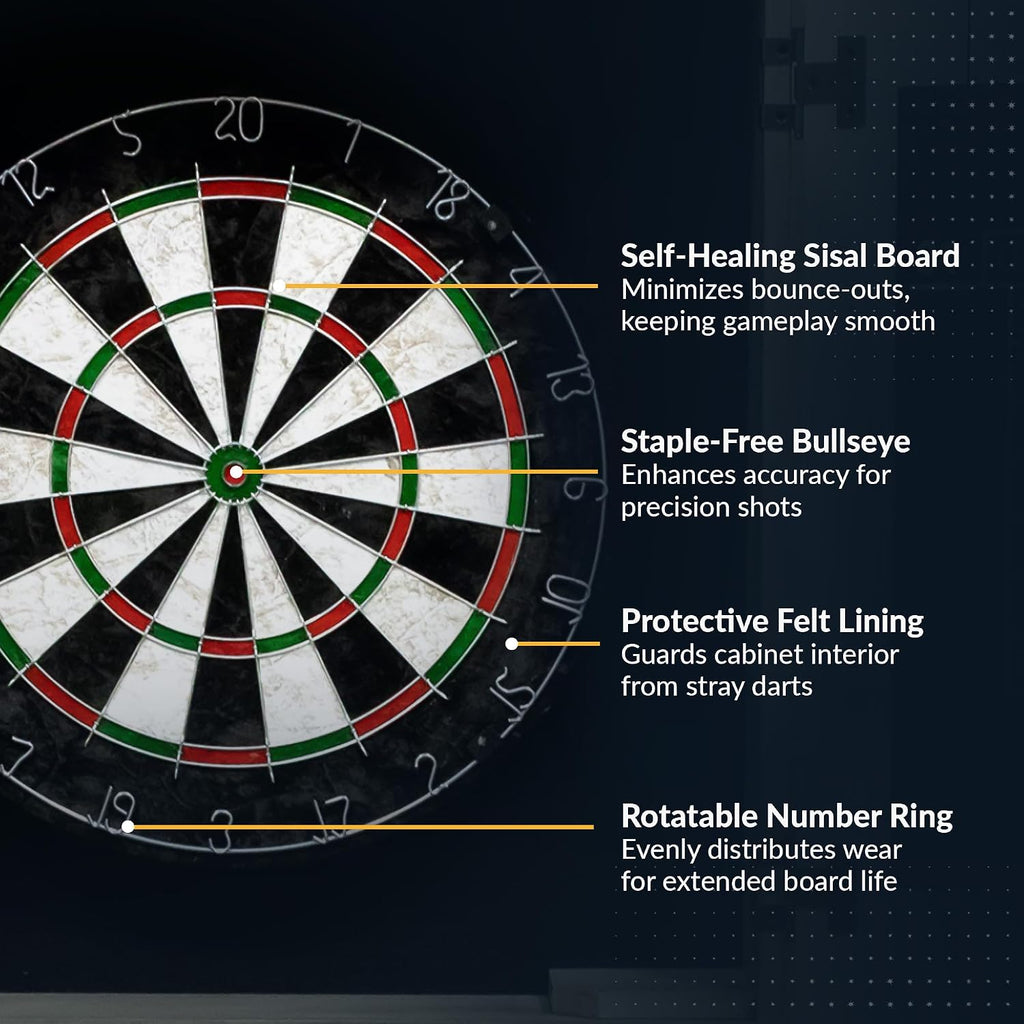 Hathaway Drifter Solid Wood Dartboard & Cabinet Set