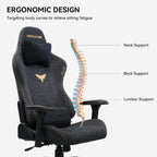 Gaming Chair, Black Ergonomic Computer Chair for Adults, Big and Tall Gamer Chair with Memory Foam Headrest, 4D Adjustable Armrests, Fabric Reclining High-Back for Home Office and Gaming