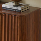 VMU 63" Fluted Sideboard Buffet Cabinet with Storage, Walnut Modern Wood Credenza Media Console with 4 Doors, Mid Century Sideboard for Living Room Kitchen Entryway