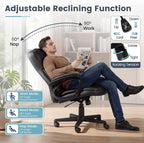Patiowell Executive Office Desk Chair Ergonomic Big and Tall Managerial Chair, PU Leather High Back Home Office Computer Chair with Lumbar Support (Black)