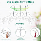 Quality Clear Hangers 12 Pack - Crystal Hangers for Clothes - Durable Plastic Hanger Set - Invisible Dress for Suits - Heavy Duty - Nonslip Coat and Shirt (Clear, 96 Pack)