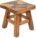 Sea Island Imports Bumble Bee Hand Carved Acacia Hardwood Decorative Short Stool