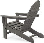 Polywood Classic Adirondack Chair & South Beach Side Table Bundle, Black