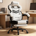 GTPLAYER Gaming Chair for Adults- Ergonomic Big & Tall Gaming Seat with Footrest & Lumbar Support, Fabric Comfortable Computer Office Chair 90-155° Reclining - Heavy Duty Wide Seat, Bright Grey