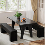 Tribesigns Dining Bench, Farmhouse Wooden Entryway Bench, Entry 47" Long Bench for Living Dining Room, Hallway and Bedroom, Easy Assembly, Black
