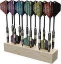 CyeeLife Dart Stand Wall Mount,Wooden Dart Holder,12 Darts Display/Station,Darts Storage for Steel & Soft Tip (Natural Wood Color)