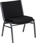 Rated Black Fabric Stack Chair with Ganging Bracket
