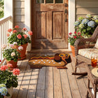 Tinideya Summer Dachshund Door Mat 17 x 28 Inch Funny Hot Dog Dog Welcome Mat for Front Porch, Entrance, Patio, Outdoor Indoor Decor