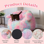 Achicsofar Bean Bag Chair for Adults Teens Giant Fluffy Plush Bean Bag Sofa with Filler Faux Fur Rabbit Shaped Beanbag Chairs Comfy Accent Floor Couch for Gaming, Reading in Bedroom, Living Room, Dorm