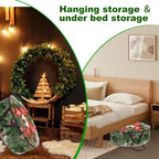 MUXHEL 5 Pcs Christmas Wreath Storage Bags, 24" Dia Round Wreath Storage Containers, Clear, Tear Resistant, Black
