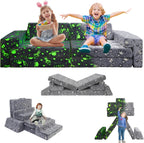 Kids Play Couch, Modular Toddler Glow Sofa for Playroom Bedroom，Imaginative Convertible Play Couch for Boys Girls.Gift for Kids.Spaceman
