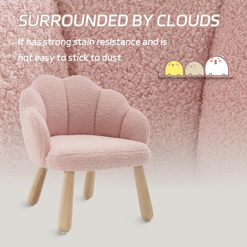 Pink Toddler Chairs, Kid Armchair, Toddler Chairs Comfy, Shepra Kids Chair for Children, Wooden Kids Chair, Kid Room Reading Chairs for Playroom/Living Room/Nursery, Pink
