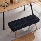 Entryway Bench, 40'' Upholstered Bedroom Benches, End of Bed Bench with Metal Legs, for Decorative, Living Room, Dining Room, Black Bench