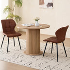 35.5" Round Dining Table for 2, Modern Small Pedestal Kitchen Table, Space Saving, for Apartment Dining Living Room