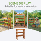Outdoor Potting Bench Garden Work Station, Solid Wood Planting Table w/Sink Drawer Shelves,Metal Top, Folding Patio Furniture for Porch Balcony (29.1 x 14.2 x 35.6(Orange Yellow))