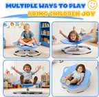 Spinning Chair for Autistic Kids, Sensory Swivel Chairs, Sit and Spin Sensory Toys with Grippable Handle Design, Trains Body Coordination, Autism ADHD Chairs Indoor Outdoor Play Equipment (Blue)
