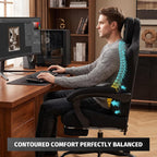 Honeycomb Embossed Gaming Chair with Footrest, Adjustable Ergonomic Office Chair for Adults, Black