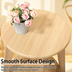 End Table Small Round Side Table with 2 Storage Shelves Walnut End Tables Accent Sofa Bedside Table Modern Night Stand for Living Room Bedroom Small Spaces