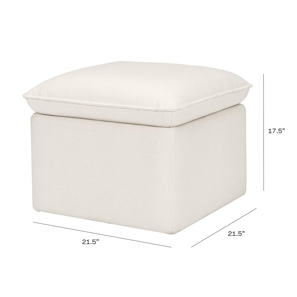 Babyletto Cali Storage Ottoman in Performance Cream Eco-Weave, Water Repellent & Stain Resistant, Greenguard Gold Certified and CertiPUR-US® Certified