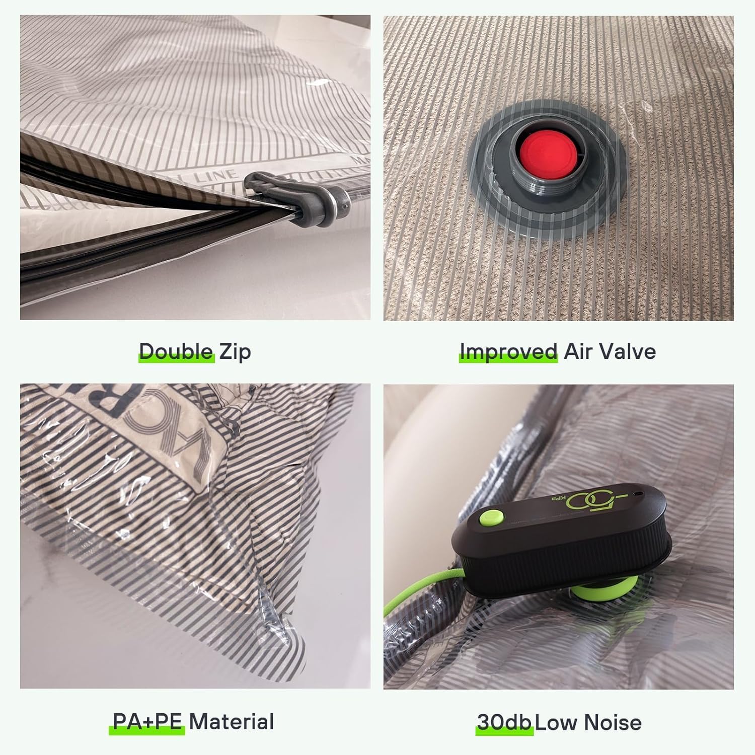 Vacbird Vacuum Bags for Travel with USB Electric Pump, 15 Pack Carry-on Size Compression Packing for Luggage and Suitcase, Space Saver Bags for Clothes and Clothing Travel