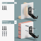 Borgen Bike Wall Mount Pedal Hook for E-Bikes, MTB & Road - Bicycle Wall Mount with Support Brackets and Wall Protection Pads, Suitable as Bike Rack Garage Bike Storage Shed and Bicycle Storage Indoor